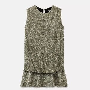 Zara silver Sequin Mini Dress